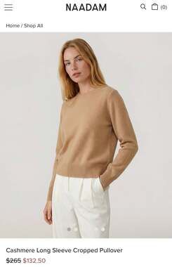 NAADAM The Essential Cashmere Crewneck Sweater in Camel Size S